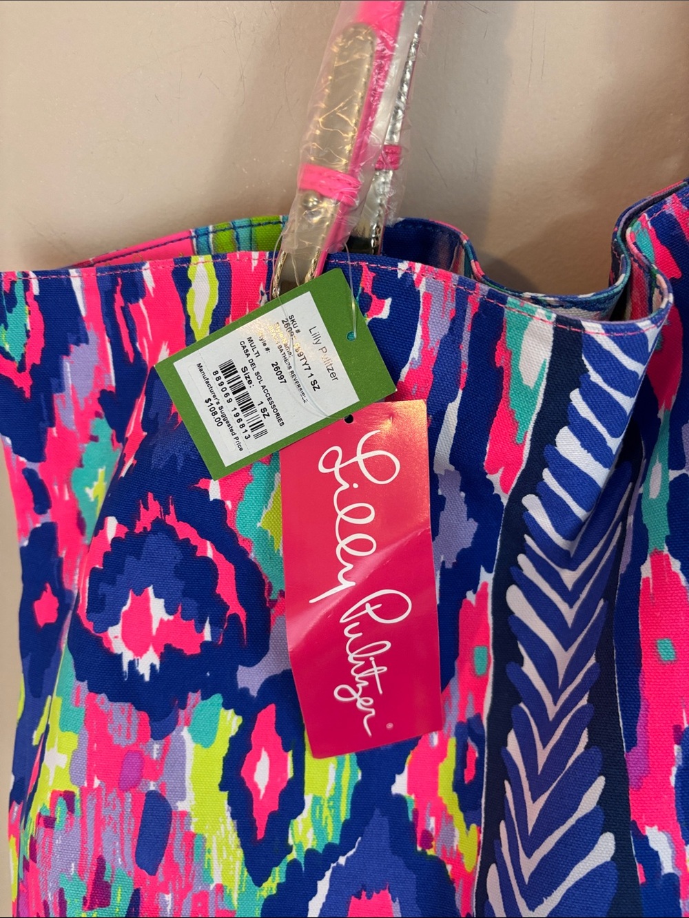 Lilly Pulitzer Beach Bathers Reversible Tote and Pouch NWT - Picture 6 of 16